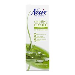 Nair Hair Removal Sensitive Cream - For Dry & Sensitive Skin - Legs & Body - with Camellia Oil & Ylang-Ylang - 200ml