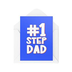 Cards For Step Dad - Number 1 Stepdad - Father's Day Cards - Dad Birthday Cards - Cards For Daddy - Christmas Card For Dad - CBH1428