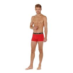 Hom Ivano Boxershorts 2, nauwsluitend, 2 stuks, zwart effen + rood, eenkleurig, heren, Set van 2: effen zwart + effen rood, S