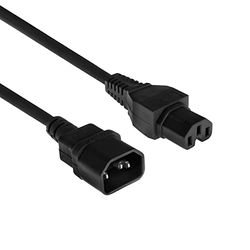 ACT Cabo de alimentação C14 macho para C15 feminino, 1,2 m, cabo elétrico, preto - AK5233