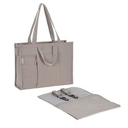 LÄSSIG Baby Wickeltasche mit Wickelunterlage, barnvagnsskötsel, nachhaltig produziert/GRE tygväska, Mullvadsbrunt, L, Bärkasse