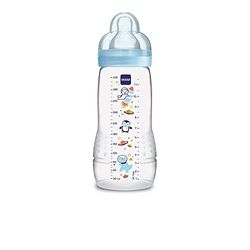 MAM Främmande Språk instruktioner - Mam - Nappflaskor, 330 Ml, från 6 Månader upp, Flöde Typ X, Färg: Blå, 1 Unità (Confezione da 1), 5442978