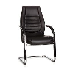 hjh OFFICE 600986 Conferentiestoel Vitoro V kunstleer zwart comfortabele cantilever bezoekersstoel, 107 x 58 x 59 cm