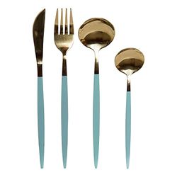 Set di posate DKD Home Decor acciaio inossidabile finitura lucida (16 pz)