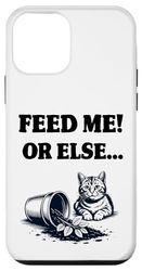 Feed Me Or Else Plante pour Chat Chaton Plantes Amoureux des chats Coque pour iPhone 12 mini