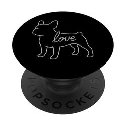 Bulldog francés Love Line Art Lindo Frenchie Dog Lover PopSockets PopGrip Adhesivo