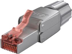 goobay 65940 CAT6 RJ45 maschio/spina di rete da 10 Gbps/montaggio senza utensili/spina STP CAT 6 con contatti placcati in oro