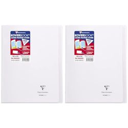 Clairefontaine - Ref 981420SC - Koverbook Side Stapled Notebook (96 Pages) - A4+ in Size, Séyès Ruling, Polypro Cover, 90gsm Brushed Vellum Paper - Transparent Cover (Pack of 2)