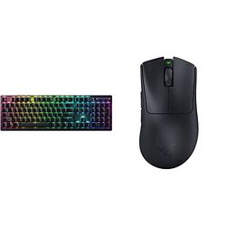 Razer DeathStalker V2 Pro - Wireless Low-Profile Optical Gaming Keyboard UK Layout | Black & DeathAdder V3 Pro, Lightweight Wireless Ergonomic Esports Mouse Black (RZ01-04630100-R3G1)