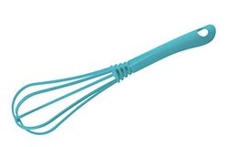 FACKELMANN Schneebesen Fouet Sky Tropical-Convient pour casseroles et poêles enduites-Résistant à la Chaleur jusqu'à 70 °C-Fabriqué en Allemagne-Bleu, Plastique, env. 30 cm