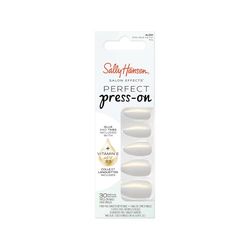 Sally Hansen - Uñas postizas para salón con efectos perfectos prensas, 001 Only HAVE ICE FOR YOU, no daña tus uñas naturales, manicura rápida y fácil, resultado profesional, cápsulas reutilizables.