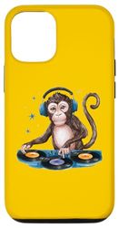 Custodia per iPhone 14 Pro Monkey Dj cuffie divertenti scimmia per uomini, donne e bambini