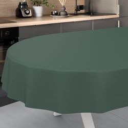 ANRO Tovaglia cerata, lavabile, da giardino, per interni ed esterni, ovale, 240 x 140 cm, con bordo tagliato, verde abete