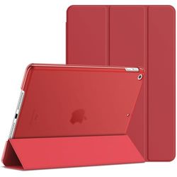 JETech Hoes voor iPad 10,2-inch (2021/2020/2019-model, 9e/8e/7e Generatie), Case met Automatisch Wekken/Slapen (Rood)