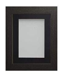 Frame Company Watson Black Picture Photo Frame fitted with Perspex, 8x6 inch with Black Mount for image size 5x3 inch