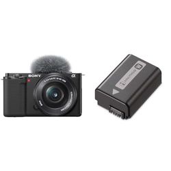 Sony Alpha ZV-E10 - Kit Vlog Camera ad Ottiche Intercambiabili + Obiettivo 16-50mm, APS-C + Batteria NP-FW50