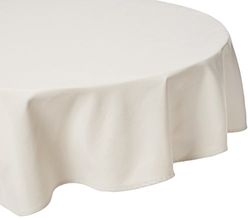 Comptoir du Linge lpr08001 poliéster/algodón – Mantel Redondo, diámetro 180 cm, 100% poliéster/Aspecto de algodón 210 g/m², Crudo, Diámetro 180 cm