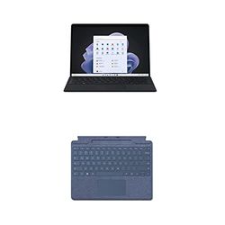 Microsoft Surface Pro 9, Ordenador portátil 2 en 1 de 13" (Intel EVO Core i7-1255U 12th Gen, 16 GB RAM, 256 GB SSD, Iris Xe Graphics) Negro + Teclado Signature, Zafiro