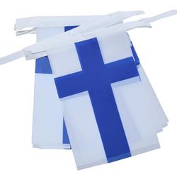 AZ FLAG Guirnalda 6 Metros, 20 Banderas de Finlandia 21x15 cm, Bandera Finlandesa 15 x 21 cm - Banderines Finlandeses