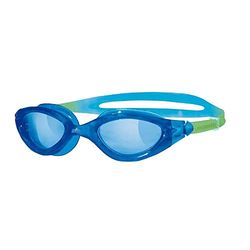 Zoggs Panorama Junior Óculos de natação para crianças, anti-embaciamento, com proteção UV pintada, selagem anti-fugas e visão ampla, lentes azuis, azuis e verdes, 6-14 anos