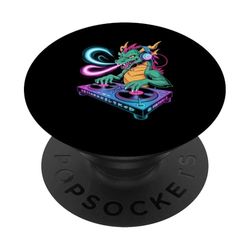 Dragón Dj Con Auriculares Inspirador PopSockets PopGrip Adhesivo