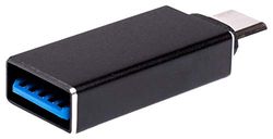 Silver HT - Adaptador USB-C a USB3.0, Conector Macho a Hembra, Negro. Compatible con el iPhone 15