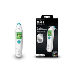 Braun Sensian Swipe 5 Temple-thermometer | TempleSwipe-technologie | Digitaal display met kleurcodes | Baby- en kindvriendelijk | Resultaten in 3 seconden | Merk 1 bij artsen(1) | BST200