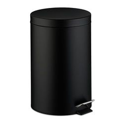 Relaxdays Poubelle de Cuisine, 20 litres, avec Couvercle, Seau intérieur Amovible, pédale de Pied, Design Mat, Poubelle à pédale, Noire, Noir