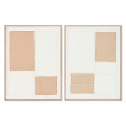Home ESPRIT Tableau Blanc Naturel Abstrait scandinave 60 x 3 x 80 cm (2 unités)