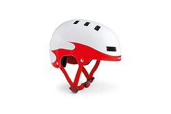 MET M3hm110m0bi1 helm, uniseks, volwassenen, wit/rood, maat M