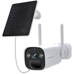 Foscam BP4 Batterij-aangedreven 2K 4MP WLAN-bewakingscamera, incl. zeer efficiënt zonnepaneel, twee-weg audio, nachtzicht in kleur, IP66 waterdicht