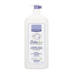 Eau Thermale Jonzac - Liniment doux oléo-calcaire - Bébé - Protection physiologique - Certifié Bio Cosmos Organic - Flacon pompe de 1L Lot de 4