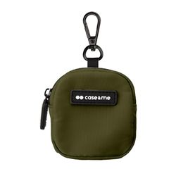 case&me Bolsa para Auriculares AirPods, Galaxy Buds, con Gancho y Cremallera, Color Verde Oscuro