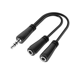 Hama Splitter Audio, fiche Jack mâle 3,5 mm - 2 Jacks Femelles 3,5 m, stéréo, Métal, Garantie 10 Ans, Noir