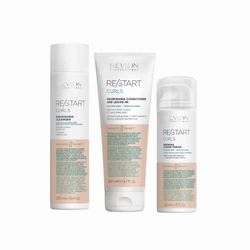 REVLON PROFESSIONAL RE/START Curls Metodo Curly Rutina para cabello ondulado, champu, acondicionador y crema sin sulfatos sin siliconas