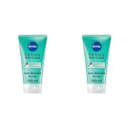 NIVEA Derma Skin Clear Scrub, Exfoliating Face Scrub, Salicylic Acid Face Scrub Enriched with Niacinamide to Unclog Pores and Refine Skin Textures, 150 ml (Pack of 2)