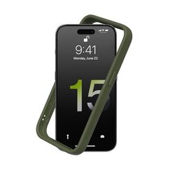 RhinoShield Bumper Case compatibel met [iPhone 15 Pro] | CrashGuard - schokdempende beschermhoes in slank design - 3,5 meter valbescherming - camo groen