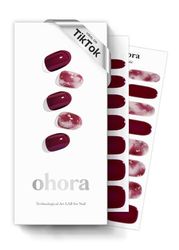 ohora Semi Cured Gel Nail Strips (N Mulberry) - Works with any UV nail lamps, Salon-Quality, Long Lasting, Easy to Apply & Remove - Includes 2 Prep Pads, Nail File & Wooden Stick