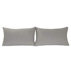 Fundas de Almohada elásticas, Tejido Micro y Ultra Suave, tamaño estándar, Juego de 2 Fundas de Almohada, Color Gris Claro