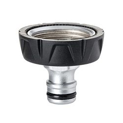 Tatay Racor de Grifo Hembra 1" Metal Soft, de Aluminio, Conector Universal, Inoxidable y Resistente a la Corrosión, Fácil Instalación, Plateado - Negro