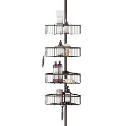 Zenna Home Portaoggetti da doccia con 4 ripiani, regolabile, da 152 a 274 cm, colore bronzo