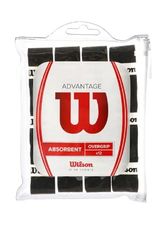 Wilson Grip WRZ4034BK Impugnatura Advantage Overgrip, Unisex, Nero, 12 Unità