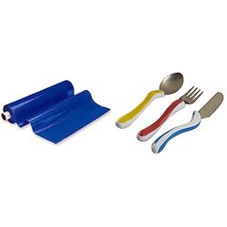 Nrs Healthcare Rouleau de Film Antidérapant Dycem Bleu 20X100 cm & Couverts pour Enfants Kura Care