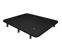 Duérmete Online Base imbottita 3D rinforzata | Anti rumore con 5 barre di rinforzo | Valvole di ventilazione | 6 piedi legno color wengé, nero, 90 x 180
