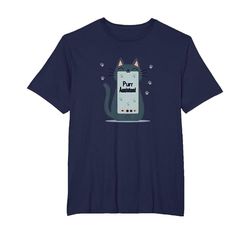 Asistente de ronroneo: Lindo diseño de teléfono Inteligente de Gato para Amantes de Las Camiseta, Hombre Tallas Grandes, Azul Marino, 6X Alto
