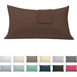 ECOMMERC3 | Pillow Cover 90 Extra Soft and Comfortable - Brown Pillow Case Made 100% in Spain, Breathable, Easy to Wash
