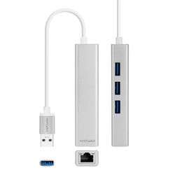 VoltShine Convertisseur USB 3.0 vers Gigabit Ethernet avec 3 Ports USB 3.0, 15 cm de Long, idéal pour étendre Les connexions et Les transferts de données.