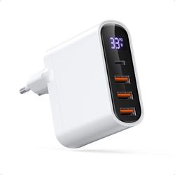 33W USB C Caricatore, 4 Porte Caricatore Rapido, Adattatore di Alimentatore Type-C, Caricatore Multiplo compatibile con iPhone 15/15Pro/15 Pro Max/14/13/12, Samsung Galaxy S23/S22, Google Pixel