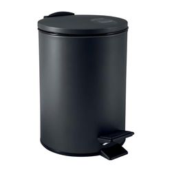 Spirella Afvalemmer van 3 of 5 liter, roestvrij staal, zachte sluiting, met binnencontainer Adelar badkamer, pedaalemmer, vuilnisbak, valrem, zwart
