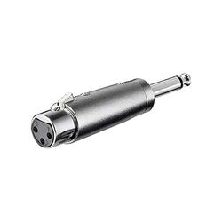 Wentronic XLR-adapter 3-polig XLR-koppeling op 6,35 mm mono grijs